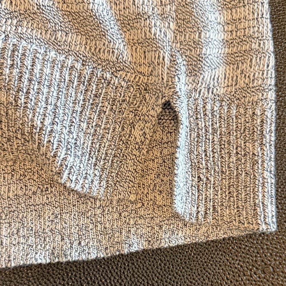 Lilla P Light Gray Deep V-Neck Sweater with silk blend size Large - Picture 3 of 8